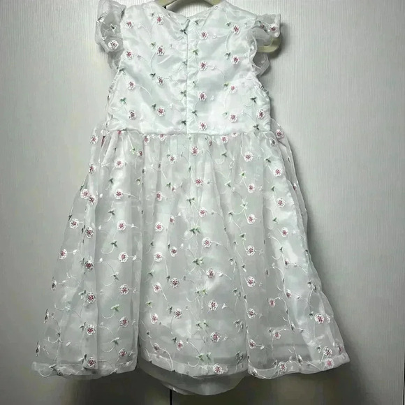 Girls floral dress with flutter sleeves size 5 NWT - Picture 6 of 9